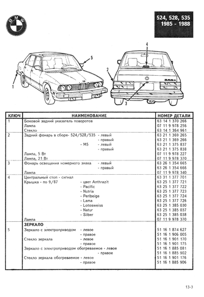 Книга: BMW Модели 1977-1995 гг. Каталог кузовных запчастей B19771 фото