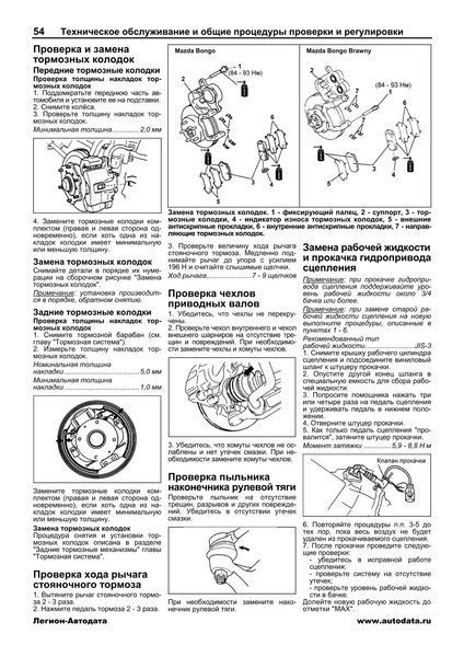 Mazda Bongo / Bongo Brawny / Nissan Vanette. Руководство по ремонту и эксплуатации. Книга M19991 фото